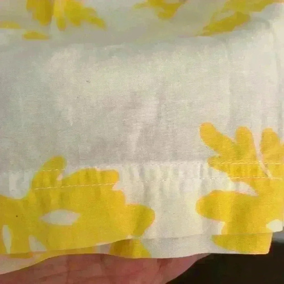 Romaine White and Yellow Midi Dress Tie Shoulders with Pockets - Picture 7 of 8